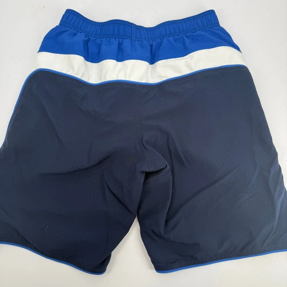Nike Swim Shorts Mens L Navy Blue Colorblock Mesh Lined Board‎ Trunks T8SS7222